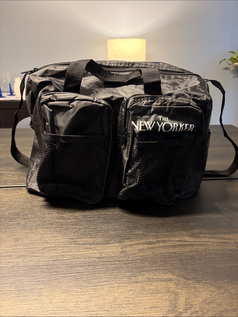 Vintage The New Yorker Black Utility Duffle Bag Gym Travel Tote